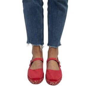 Free People Oasis Mary Jane Espadrilles Washed Salsa  NEW Size EU 37